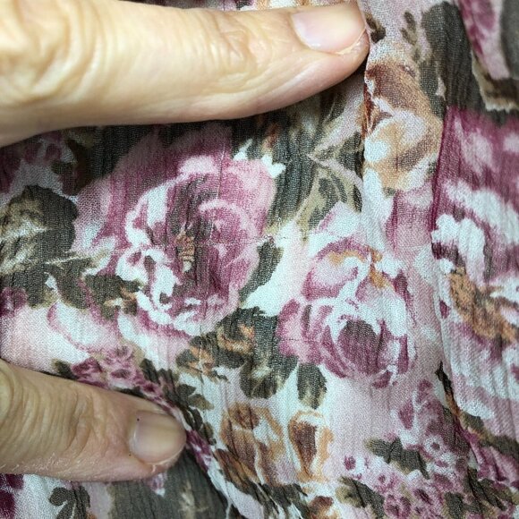 Guess by Marciano Sepia 100% Silk Floral A-line Short Sleeve Mini Dress S - Picture 13 of 16